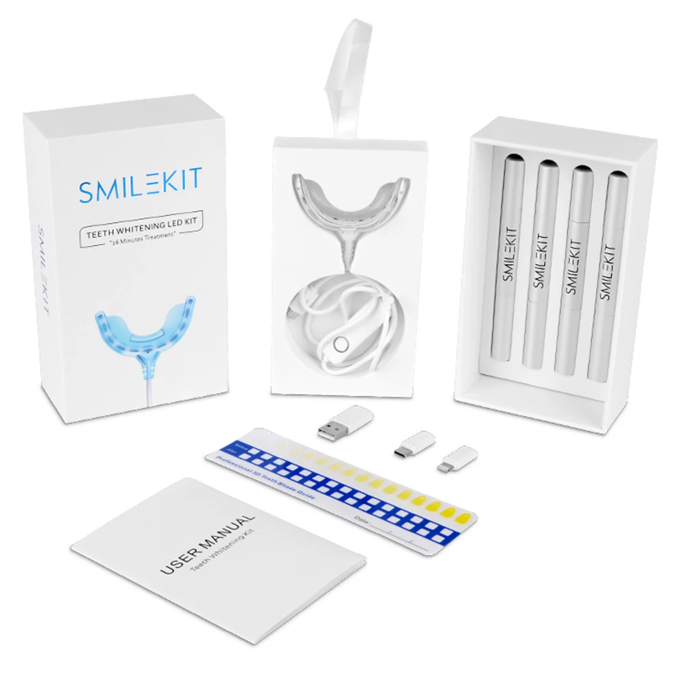 Teeth Whitening Led Kit - Smart Timing 16 LED cahaya dingin