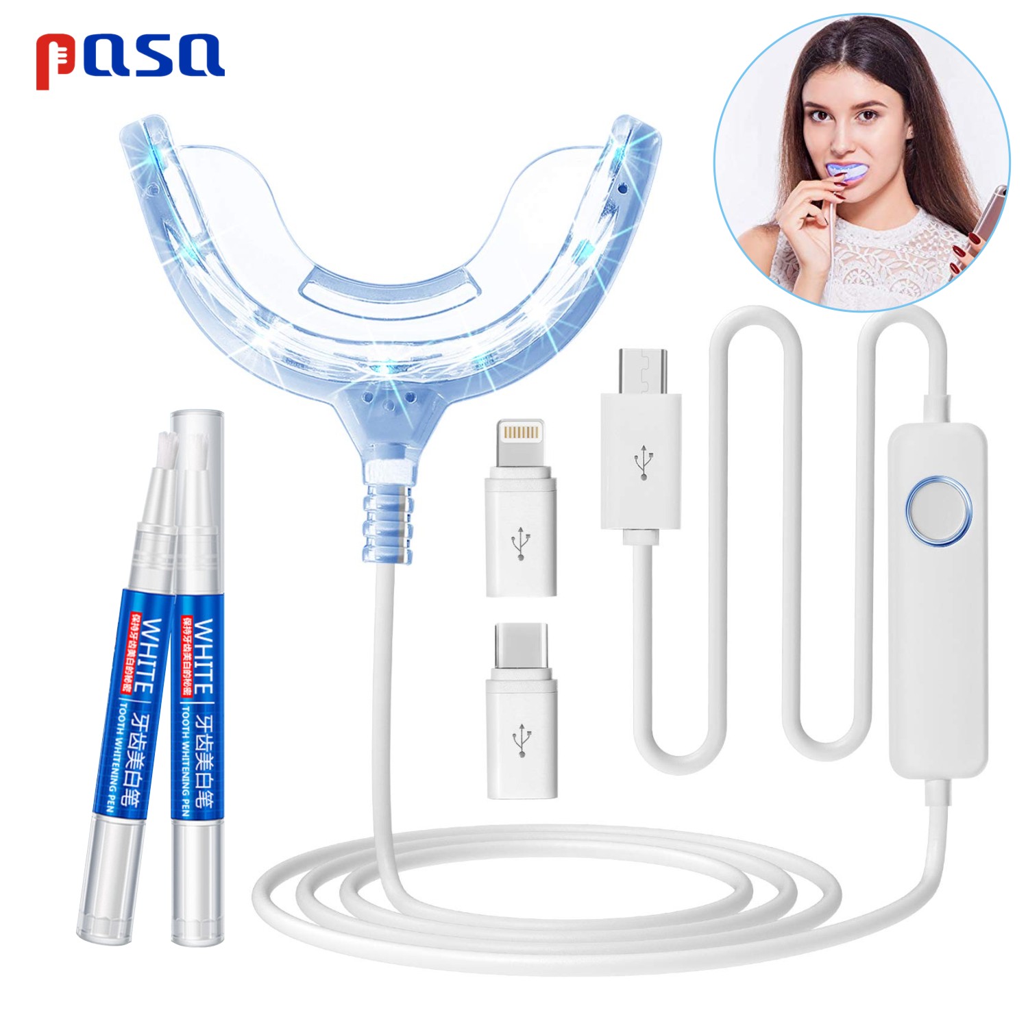 Teeth Whitening Led Kit - Kit Pemutih Gigi LED Portable Cahaya