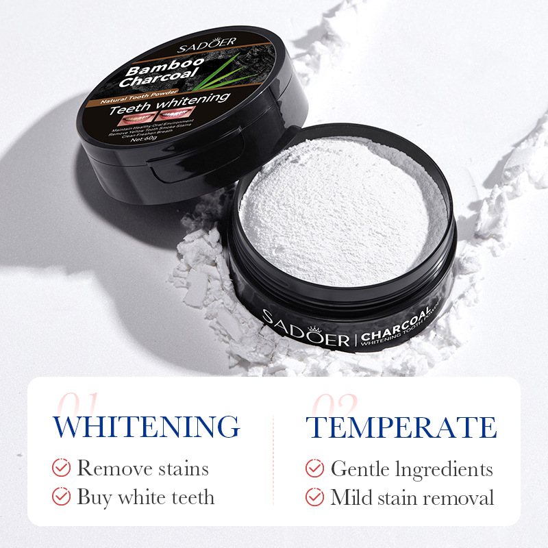 Bubuk pemutih gigi 60g, pasta  - Whitening Powder Activated ulasan dan harga