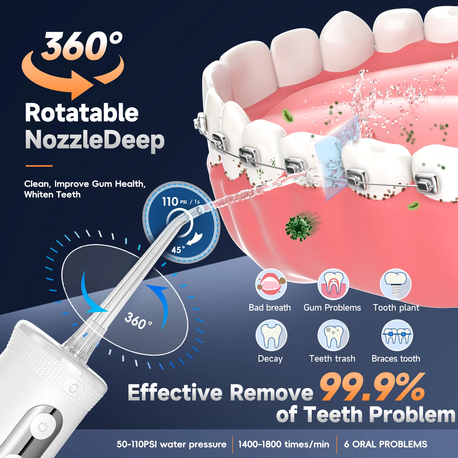 Mornwell Water Dental Flosser  - Water Flosser Cordless ulasan dan harga