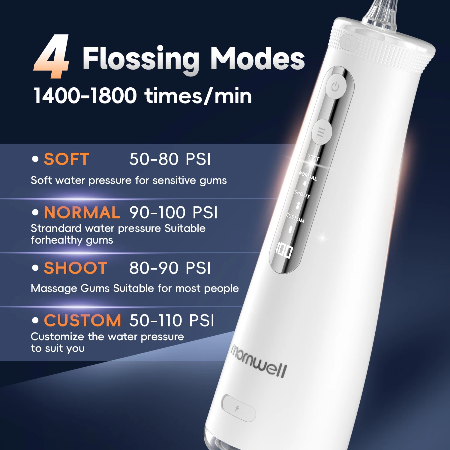 Mornwell Water Dental Flosser  - Water Flosser Cordless ulasan dan harga
