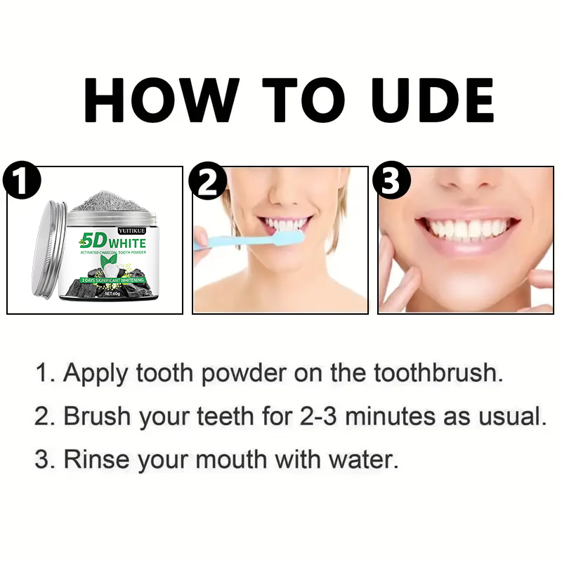 YUlTlKUE 5D Bubuk Gigi Arang A - Whitening Powder Activated ulasan dan harga