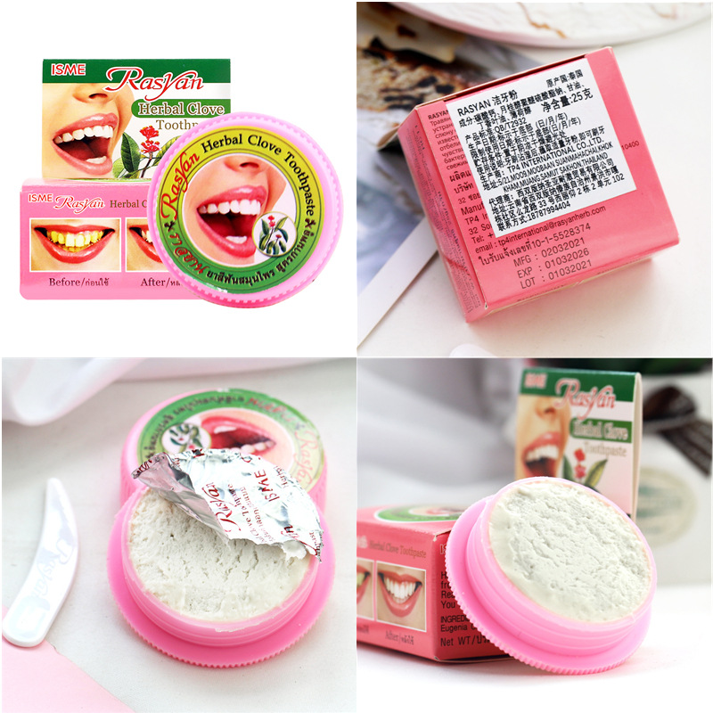 RASYAN Herbal Clove Tooth Powd - Teeth Whitening Thailand ulasan dan harga