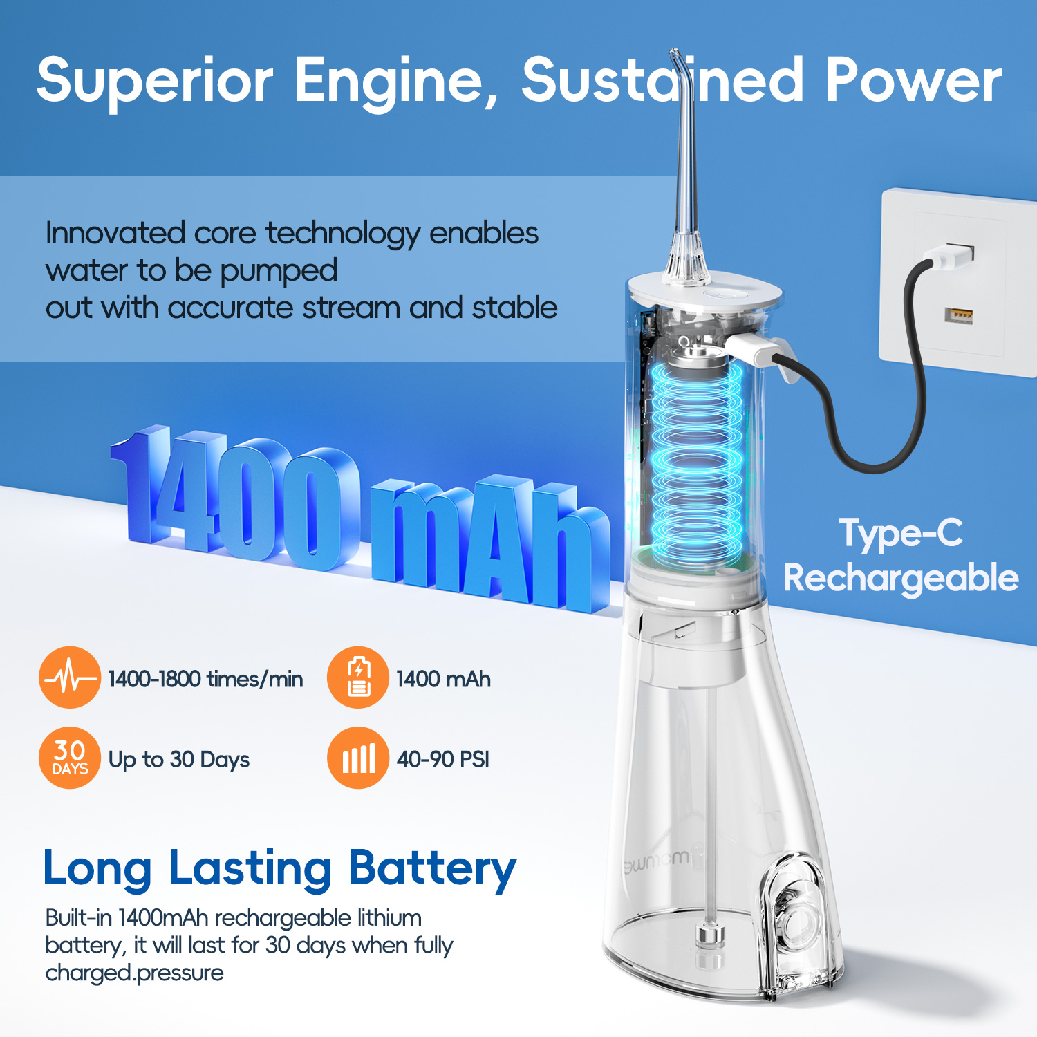 Alat Semprot Air Gigi Portabel - Water Flosser Cordless ulasan dan harga
