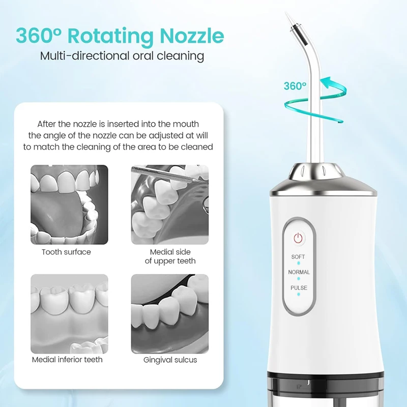 Flosser air gigi portabel, iri - Water Flosser Cordless ulasan dan harga