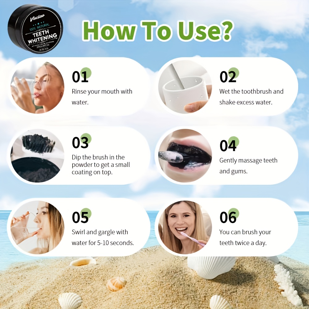 Bubuk pemutih gigi arang aktif - Teeth Whitening Filter ulasan dan harga