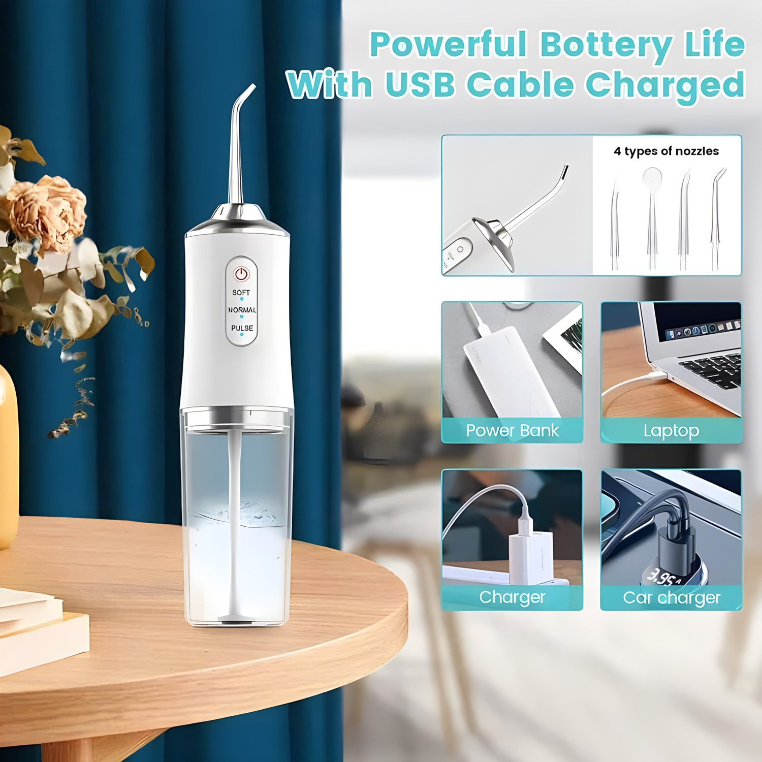 Irigator Oral Portabel USB Isi - Water Flosser Cordless ulasan dan harga